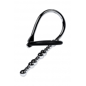 Серебристый уретральный плаг-бусины TOYFA Metal с мягким фиксириющим кольцом - ToyFa - купить с доставкой в Ангарске