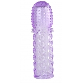Насадка гелевая фиолетовая с точками, шипами и наплывами - 13,5 см. - Toyfa Basic - в Ангарске купить с доставкой