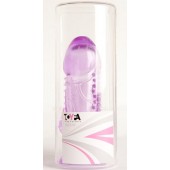 Фиолетовая гелевая насадка с шипами - 13 см. - Toyfa Basic - в Ангарске купить с доставкой