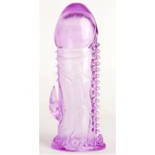 Фиолетовая гелевая насадка с шипами - 13 см. - Toyfa Basic - в Ангарске купить с доставкой