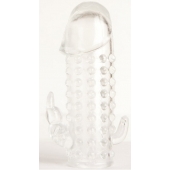 Гелевая прозрачная насадка с 2 отростками - 13 см. - Toyfa Basic - в Ангарске купить с доставкой