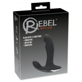 Черный вибромассажер простаты с функцией римминга Plug with Perineum Stimulator - 16,6 см. - Orion - в Ангарске купить с доставкой