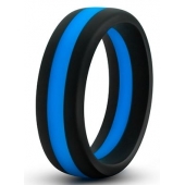 Черно-синее эрекционное кольцо Silicone Go Pro Cock Ring - Blush Novelties - в Ангарске купить с доставкой