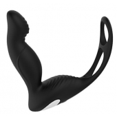 Черный вибромассажер простаты P-PLEASER W ERECTION ENHANCE - Dream Toys - в Ангарске купить с доставкой