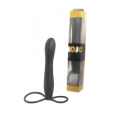 Черная насадка на пенис для двойной стимуляции Mojo BlackJack - 15 см. - Seven Creations - в Ангарске купить с доставкой