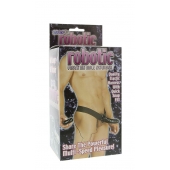 Мужской фаллопротез с вибрацией ROBOTIC MALE STRAP-ON BLACK - 17 см. - Seven Creations - купить с доставкой в Ангарске
