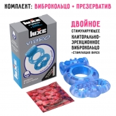 Голубое эрекционное виброкольцо Luxe VIBRO  Дьявол в доспехах  + презерватив - Luxe - в Ангарске купить с доставкой