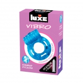 Голубое эрекционное виброкольцо Luxe VIBRO  Кошмар русалки  + презерватив - Luxe - в Ангарске купить с доставкой