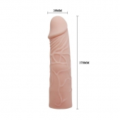 Закрытая телесная насадка-фаллос - 17 см. - Sex Expert - в Ангарске купить с доставкой