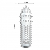 Закрытая прозрачная насадка Crystal sleeve - 14,2 см. - Erowoman-Eroman - в Ангарске купить с доставкой