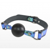 Кляп-шарик на чёрно-синих ремешках - Sitabella - купить с доставкой в Ангарске