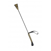 Черно-золотистый стек с хлопушкой из кожи - 62 см. - Sitabella - купить с доставкой в Ангарске