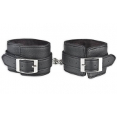 Черные фиксаторы для ног на цепи с мехом внутри - Lux Fetish - купить с доставкой в Ангарске