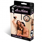 Черные фиксаторы с креплением к двери - Lux Fetish - купить с доставкой в Ангарске