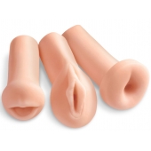 Комплект из 3 мастурбаторов All 3 Holes: вагина, анус, ротик - Pipedream - в Ангарске купить с доставкой