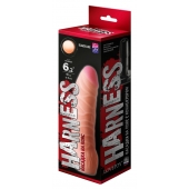 Телесная изогнутая насадка на Harness с коннектором BLACK LINE - 17 см. - LOVETOY (А-Полимер) - купить с доставкой в Ангарске