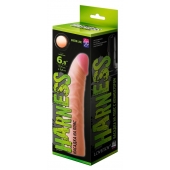 Телесная изогнутая насадка на Harness с коннектором GREEN LINE - 18 см. - LOVETOY (А-Полимер) - купить с доставкой в Ангарске
