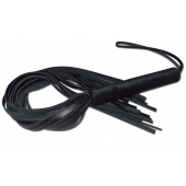 Чёрная кожаная плеть с жесткой ручкой - 63 см. - Sitabella - купить с доставкой в Ангарске