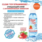 Очищающий спрей для игрушек CLEAR TOY Strawberry - 100 мл. - Биоритм - купить с доставкой в Ангарске