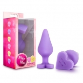 Фиолетовая анальная пробка Naughty Candy Heart Do Me Now - 8,9 см. - Blush Novelties - купить с доставкой в Ангарске