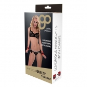 Красно-чёрные наручники на металлической цепочке - Blush Novelties - купить с доставкой в Ангарске