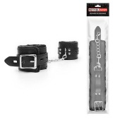 Черные оковы на металлических карабинах - Notabu - купить с доставкой в Ангарске