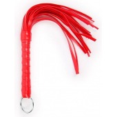 Красная плеть с рукоятью в оплетке - 28 см. - Notabu - купить с доставкой в Ангарске