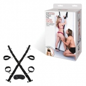 Чёрный набор для фиксации у двери - Lux Fetish - купить с доставкой в Ангарске