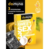 Презервативы для орального секса DOMINO Sweet Sex с ароматом тропических фруктов - 3 шт. - Domino - купить с доставкой в Ангарске