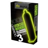Презервативы DOMINO Neon Green со светящимся в темноте кончиком - 3 шт. - Domino - купить с доставкой в Ангарске