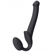 Черный безремневой страпон Silicone Bendable Strap-On S - Strap-on-me - купить с доставкой в Ангарске