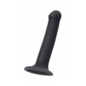 Черный фаллос на присоске Silicone Bendable Dildo M - 18 см. - Strap-on-me - купить с доставкой в Ангарске