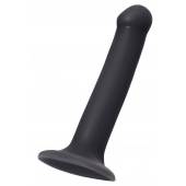 Черный фаллос на присоске Silicone Bendable Dildo M - 18 см. - Strap-on-me - купить с доставкой в Ангарске