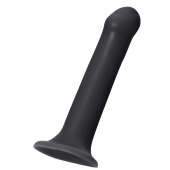 Черный фаллос на присоске Silicone Bendable Dildo L - 19 см. - Strap-on-me - купить с доставкой в Ангарске