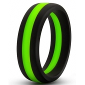 Черно-зеленое эрекционное кольцо Silicone Go Pro Cock Ring - Blush Novelties - в Ангарске купить с доставкой