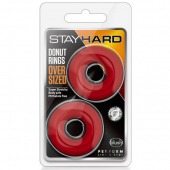 Набор из 2 красных эрекционных колец DONUT RINGS OVERSIZED - Blush Novelties - в Ангарске купить с доставкой