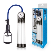 Прозрачная вакуумная помпа Sex Expert с манометром - Sex Expert - в Ангарске купить с доставкой