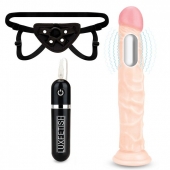 Регулируемые трусики с вибрирующей насадкой - 21 см. - Lux Fetish - купить с доставкой в Ангарске