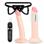 Регулируемые трусики с 2 насадками - 16 и 15 см. - Lux Fetish - купить с доставкой в Ангарске