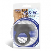 Черное двойное силиконовое кольцо С B GEAR - BlueLine - в Ангарске купить с доставкой