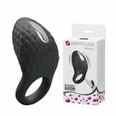 Черное эрекционное виброкольцо с рельефным дизайном Heloise - Baile - в Ангарске купить с доставкой