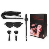 Эротический набор в черном цвете: маска, кляп, пэстисы, плётка - Notabu - купить с доставкой в Ангарске
