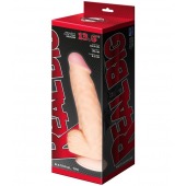 Телесный фаллоимитатор-супергигант с мошонкой на присоске - 34,5 см. - LOVETOY (А-Полимер)