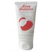 Лубрикант на водной основе с ароматом малины Love Protection Strawberry - 50 мл. - Lola Games - купить с доставкой в Ангарске