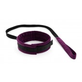Фиолетово-черный ошейник My Rules с поводком - БДСМ Арсенал - купить с доставкой в Ангарске