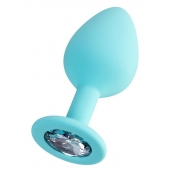 Мятная анальная втулка Brilliant с прозрачным кристаллом - 8 см. - ToyFa - купить с доставкой в Ангарске