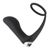 Черное эрекционное кольцо с анальной вибропробкой Vibrating Ring   Plug - Orion - в Ангарске купить с доставкой