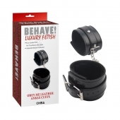 Черные оковы на ноги Obey Me Leather Ankle Cuffs - Chisa - купить с доставкой в Ангарске