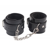 Черные оковы на ноги Obey Me Leather Ankle Cuffs - Chisa - купить с доставкой в Ангарске