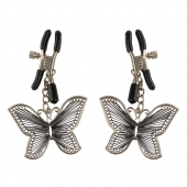 Зажимы на соски с бабочками Butterfly Nipple Clamps - Pipedream - купить с доставкой в Ангарске